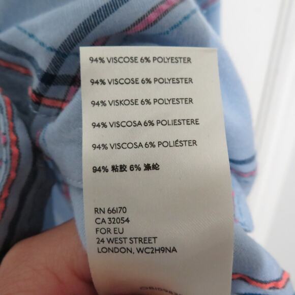 Anthropologie Pilcro & the Letterpress XS Light Blue Plaid Buttonfront Top - Picture 6 of 6